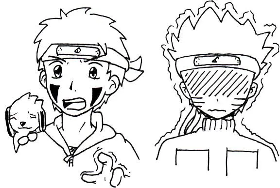 Boceto Naruto y Kiba by Hinata-Uzumaki on DeviantArt