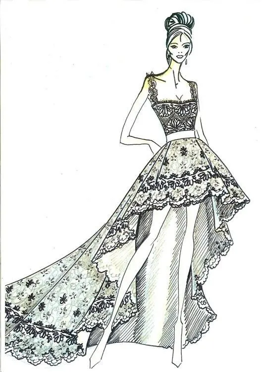 Bocetos de vestidos on Pinterest | Dibujo, Vestidos and Moda