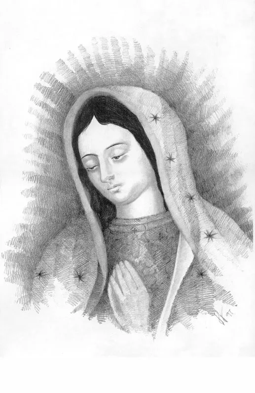 Rostro de la Virgen de Guadalupe dibujo - Imagui