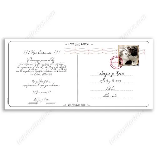 Invitación de boda "Love postal" - invitaciones y detalles originales