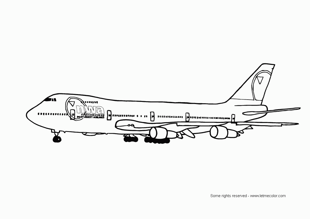 Boeing 747 Airplane Printable Coloring Page | ecoloringpage.com ...