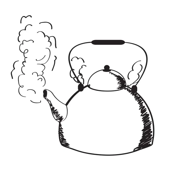 A boiling kettle and steam. — Vector stock © Glenofobiya #13311261