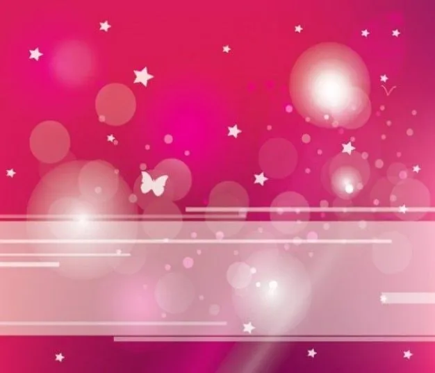 Bokeh de color rosa con mariposas y estrellas | Descargar Vectores ...