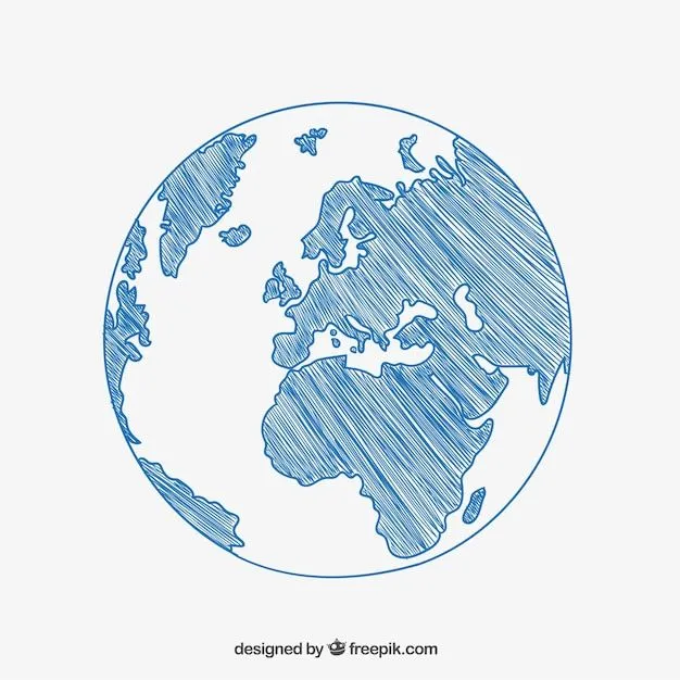 Dibujo a boceto de la bola del Mundo | Descargar Vectores gratis
