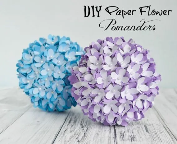 Bolas decorativas de flores de papel