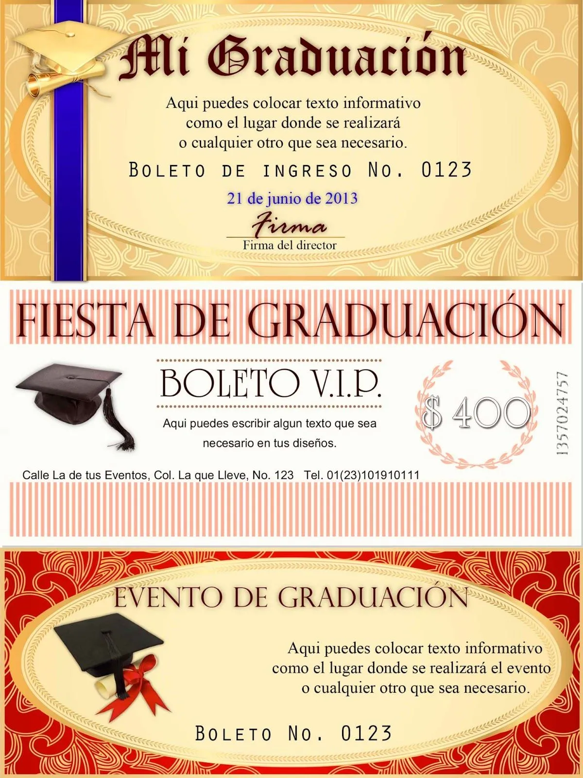 Boletos para evento de graduación - Recursos para impresores y ... Boletos para evento de graduación - Recursos para impresores y ...