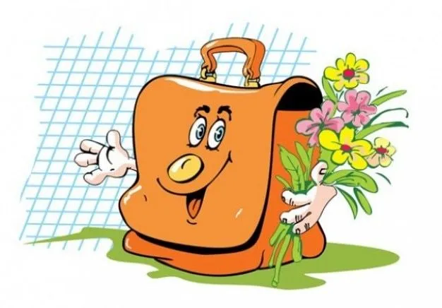 Bolsa de dibujos animados feliz con ramo de flores | Descargar ...