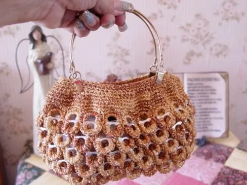 Como hacer bolsas tejidas a crochet - Imagui