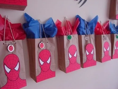 Bolsas de regalo para sorpresas de fiesta Hombre Araña. | Hombre ...