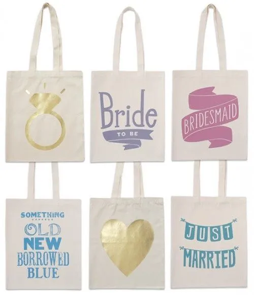 Bolsas de tela y papel para bodas | Just Married Bcn