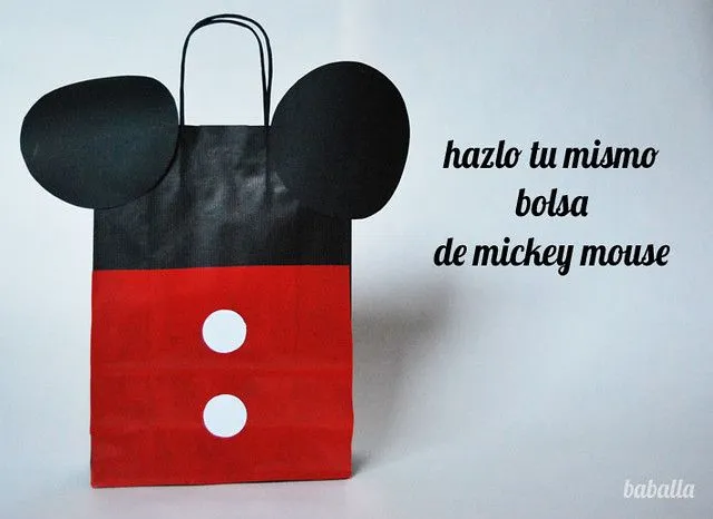DIY bolsa mickey mouse mickey mouse, porque me gustan las fiestas ...