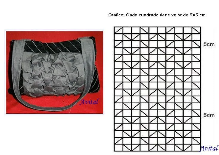 Bolso capitone y textura con punto flecha -4 Grafico del bolso | Capitone,  Tapete de retalho, Tapete