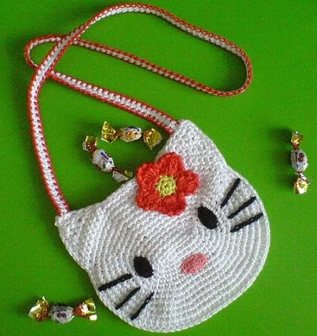 Cómo hacer un bolso de crochet de Hello Kitty paso a paso Cómo hacer un bolso de crochet de Hello Kitty paso a paso