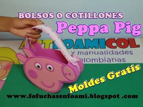 BOLSOS O COLTILLONES PEPPA PIG PARA FIESTAS INFANTILES EN FOAMY ...