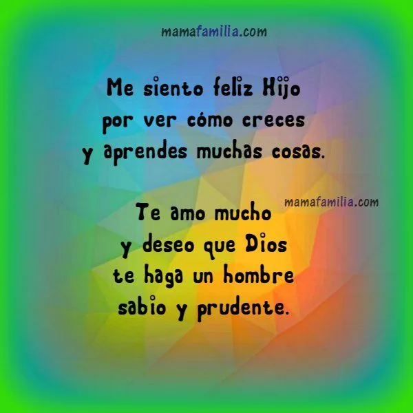 Bonitas Palabras de amor para mi querido hijo - Mamá y Familia Bonitas Palabras de amor para mi querido hijo - Mamá y Familia