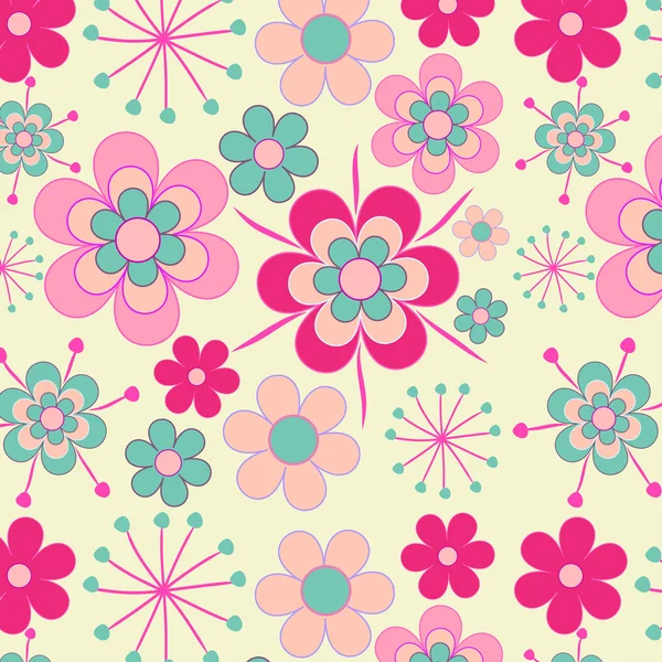 Bonito, retro rosa flores patrones sin fisuras — Vector stock ...