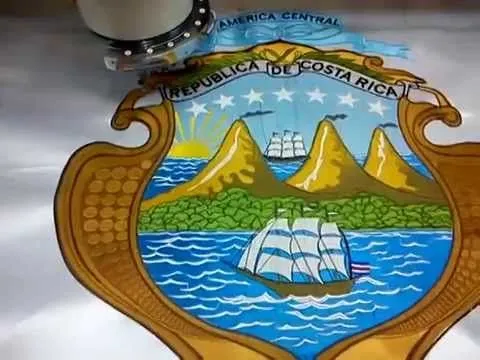 Bordado del escudo de Costa Rica - YouTube