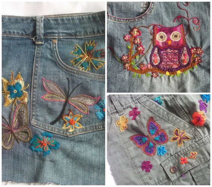 bordado en jeans para bolsa | BORDADO Y ALGO MAS | Pinterest | Jeans