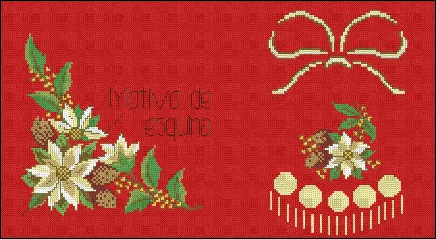 Bordado mantel Navidad - elhilomagico.com