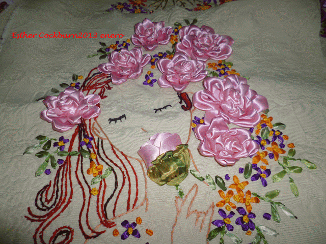 bordados con cintas on Pinterest | Ribbon Work, Ribbon Embroidery ...