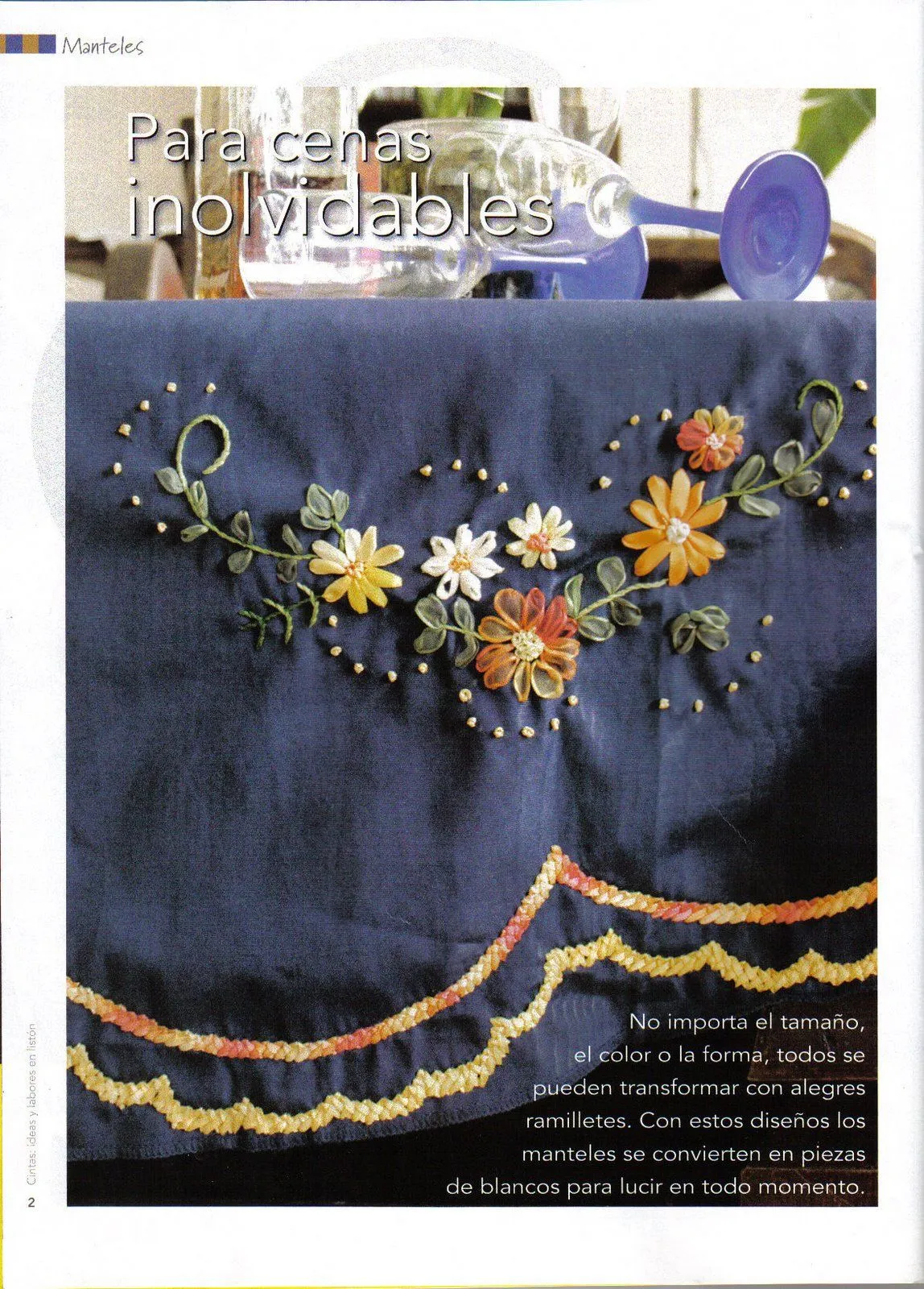 BORDADOS CON CINTAS: toallas, manteles, cojines…para Luisa ... BORDADOS CON CINTAS: toallas, manteles, cojines…para Luisa ...