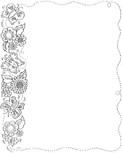 Imagenes bordes de flores para colorear - Imagui