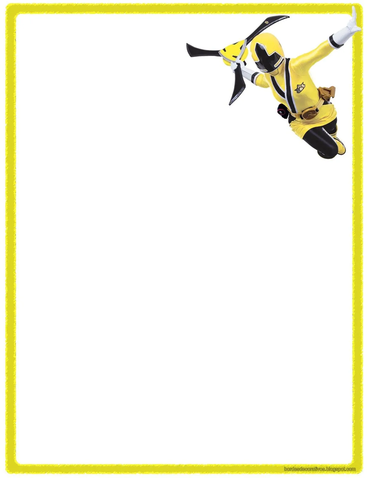 Bordes Decorativos: Bordes decorativos de hojas de Power Rangers ... Bordes Decorativos: Bordes decorativos de hojas de Power Rangers ...