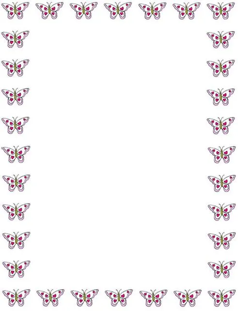 Bordes Decorativos: Bordes decorativos de mariposas para imprimir