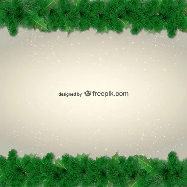 Bordes de hojas verdes para Navidad | Descargar Vectores gratis