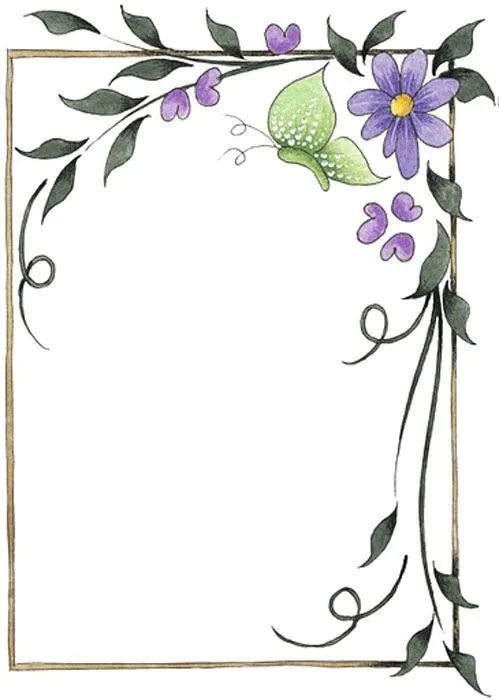 Dibujo de bordes de flores - Imagui