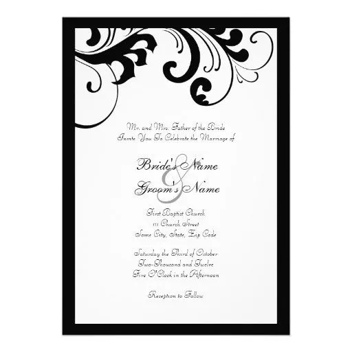 Bordes para invitaciónes de boda en blanco y negro - Imagui