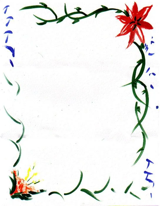 Bordes para hojas con flores - Imagui