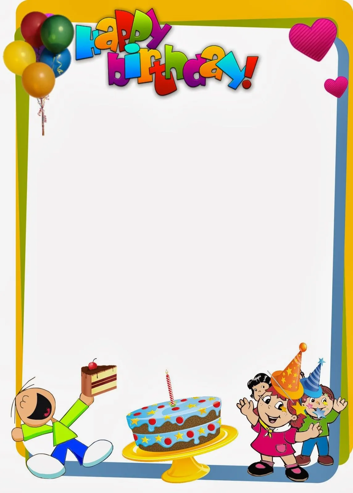 Bordes para tarjetas de cumpleaños infantiles - Imagui