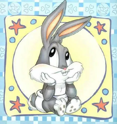 Imagen para imprimir de bebe bugs bunny sentado