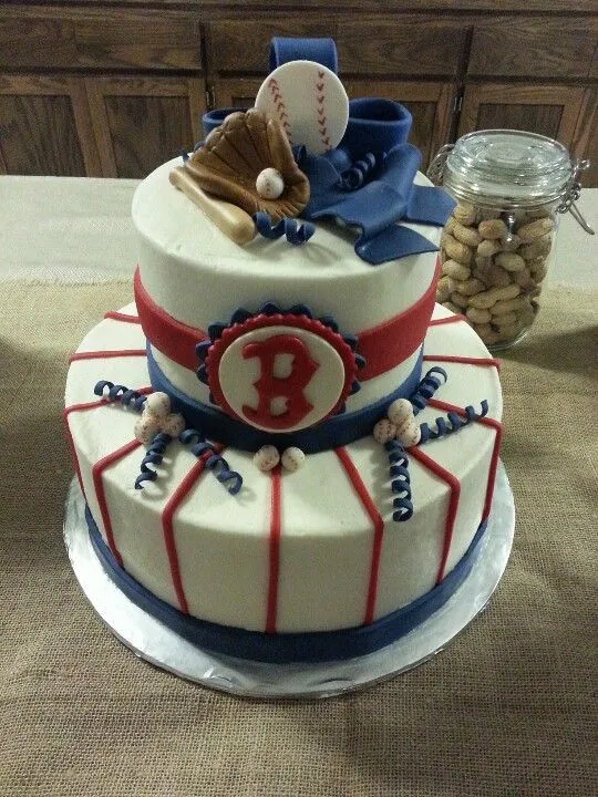 Boston Red Sox Cake | Baseball⚾⚾ | Pinterest | Red Sox Cake ...