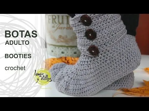 BOTAS ADULTO PASO A PASO CON VÍDEO TUTORIAL | Patrones Crochet ...