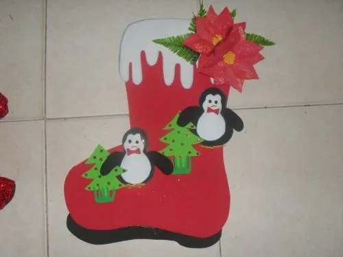 Botas navideños en foami - Imagui