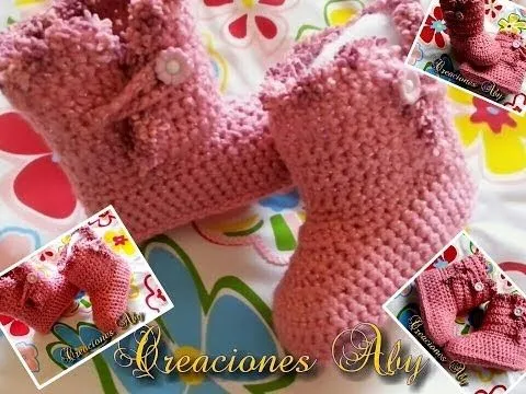 Botas Tejidas a Crochet 6-12 meses - YouTube