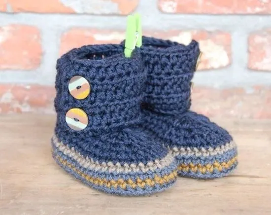 Como hacer botitas en crochet para bebé - Imagui