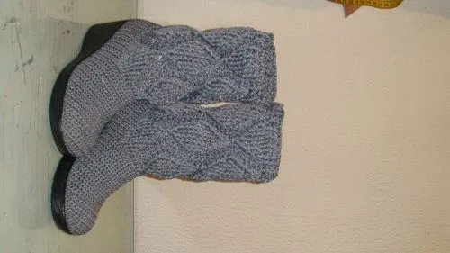 Botas tejidas a crochet para dama - Imagui