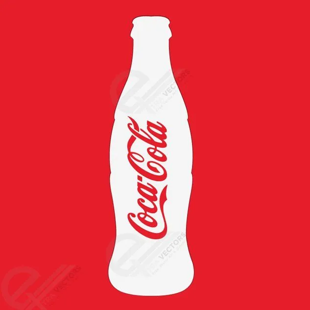 Botella de la bebida Vector silueta con la etiqueta de Coca Bola ...