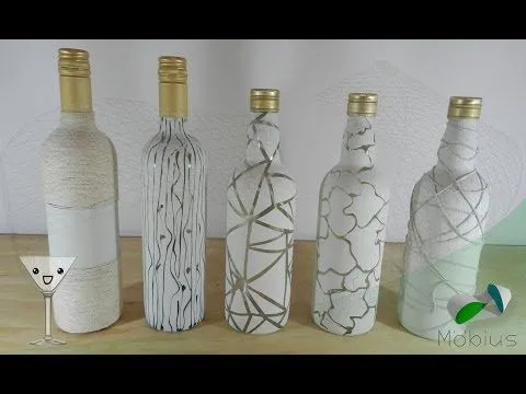 Botella de vidrio decorada con cera - Youtube Downloader mp3