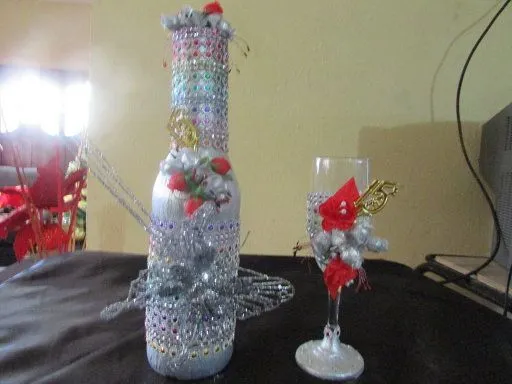 Botellas brindis decoradas para XV años - Imagui