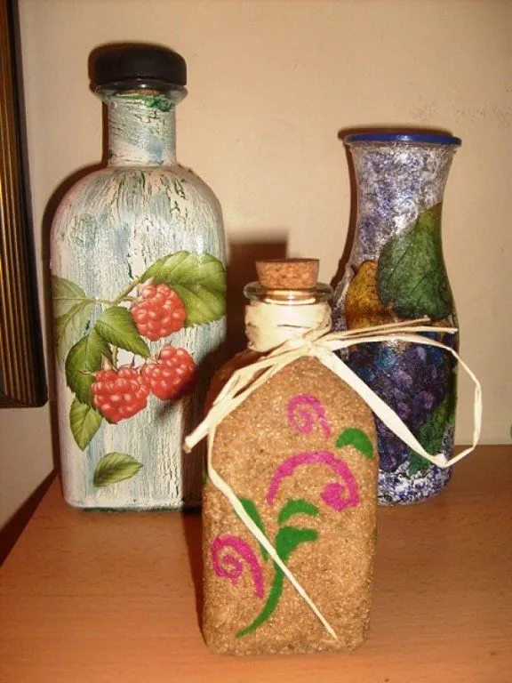 Botellas de vidrio decoradas por dentro - Imagui