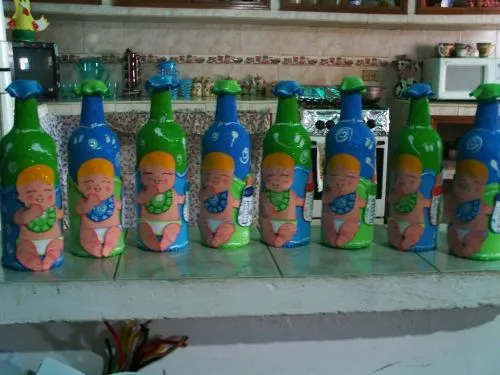 Decoración de botellas de baby shower - Imagui