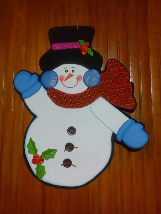 Muñeco de nieve en foami | Navidad | Pinterest