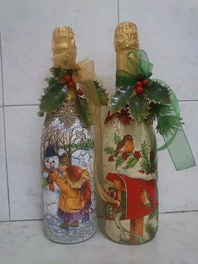 botellas decoradas | navidad 2014 | Pinterest