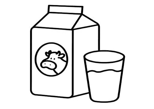 Dibujo para colorear de un vaso de leche - Imagui