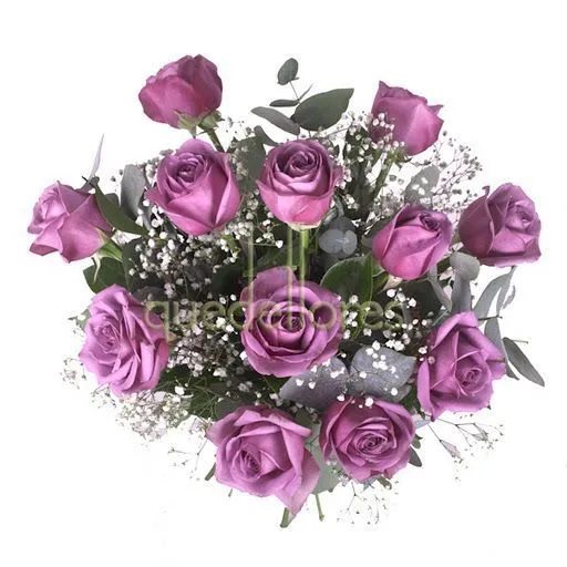 Bouquet rosas moradas. - quedeflores.com - Flores todo el año