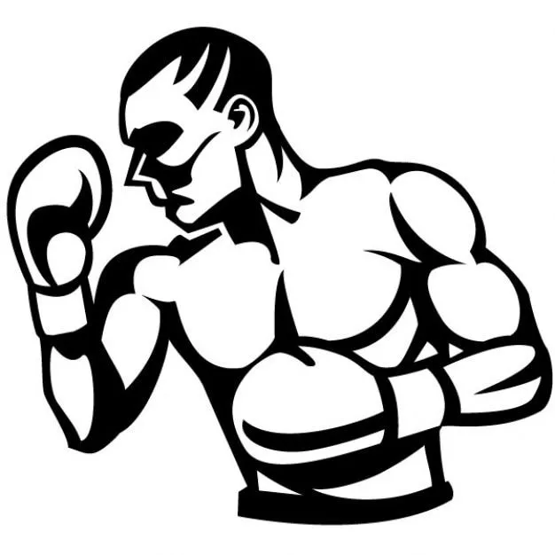 Boxeador en blanco y negro ilustración vectorial | Descargar ...